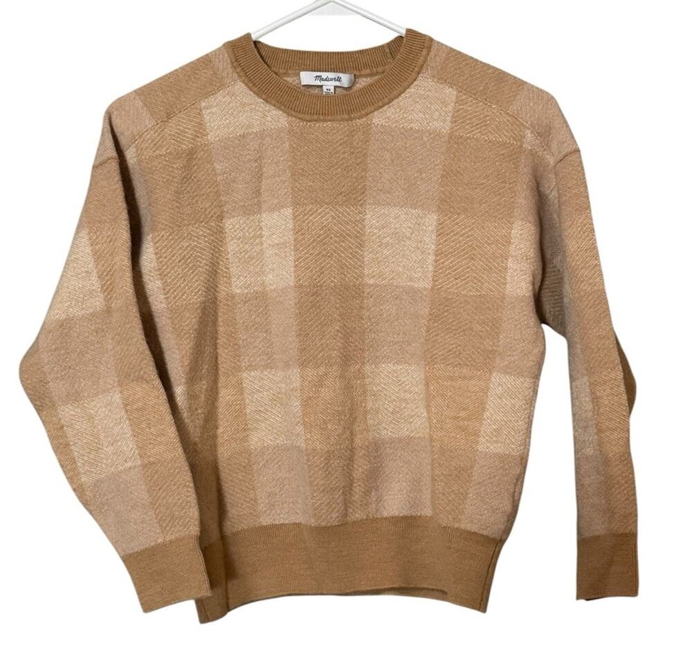 Madewell Plaid Wool Pullover Sweater Women Size Small Style#NS681 Chic City Fall